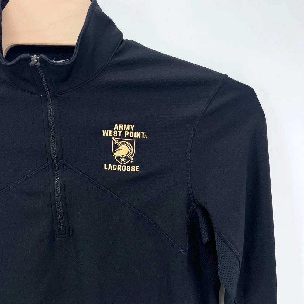 Nike West Point 1/4 Zip Pullover Mens Large Black Army Lacrosse Dri-FIT Atletics